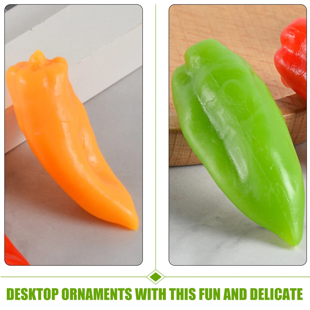 

12Pcs Colorful Artificial Peppers PVC Simulation Food Models Realistic Kitchen Decoration and Photography Props