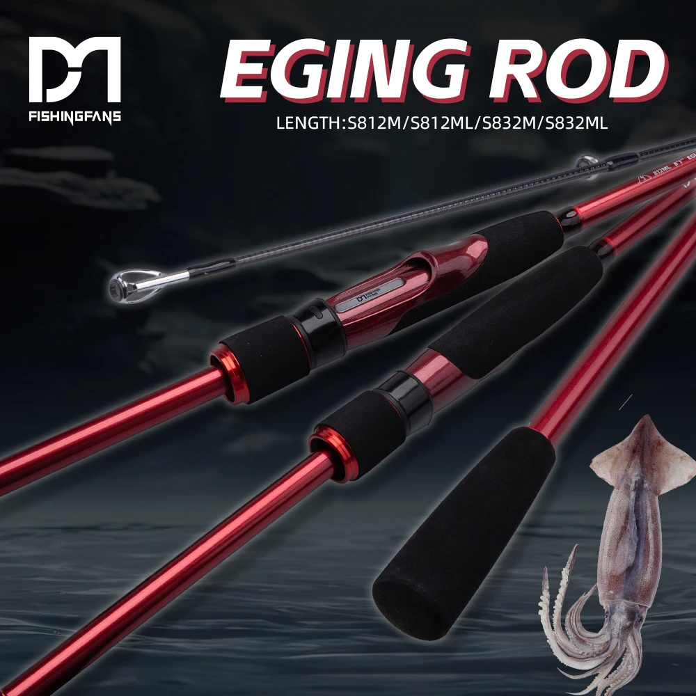 FISHINGFANS Squid Lure Egi Rod 832M/ML Squid Size high carbon Egging fishing rod Rod Spinning Rod light carbon egging rod