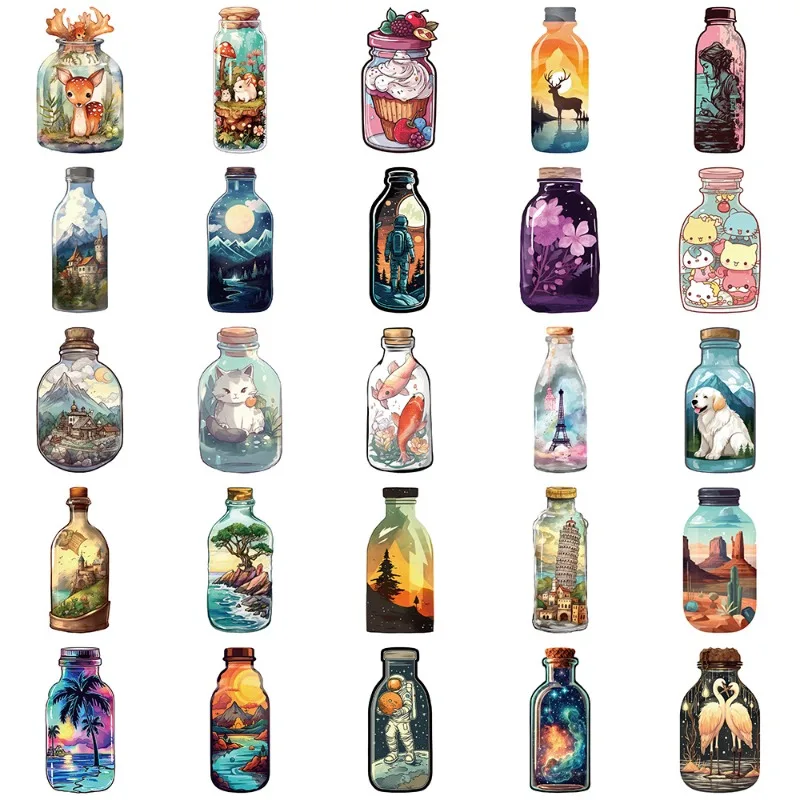 สติกเกอร์ตกแต่งลายกราฟฟิตี้สร้างสรรค์จาก Big World ลายการ์ตูนส่วนตัว 50 ชิ้น