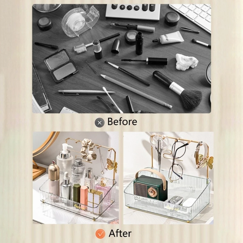 Necklace Holder Rack Dressing Multi-function Hanging Storage Jewelry Earring Stand Display Organizer with Earring Tray Y3NC