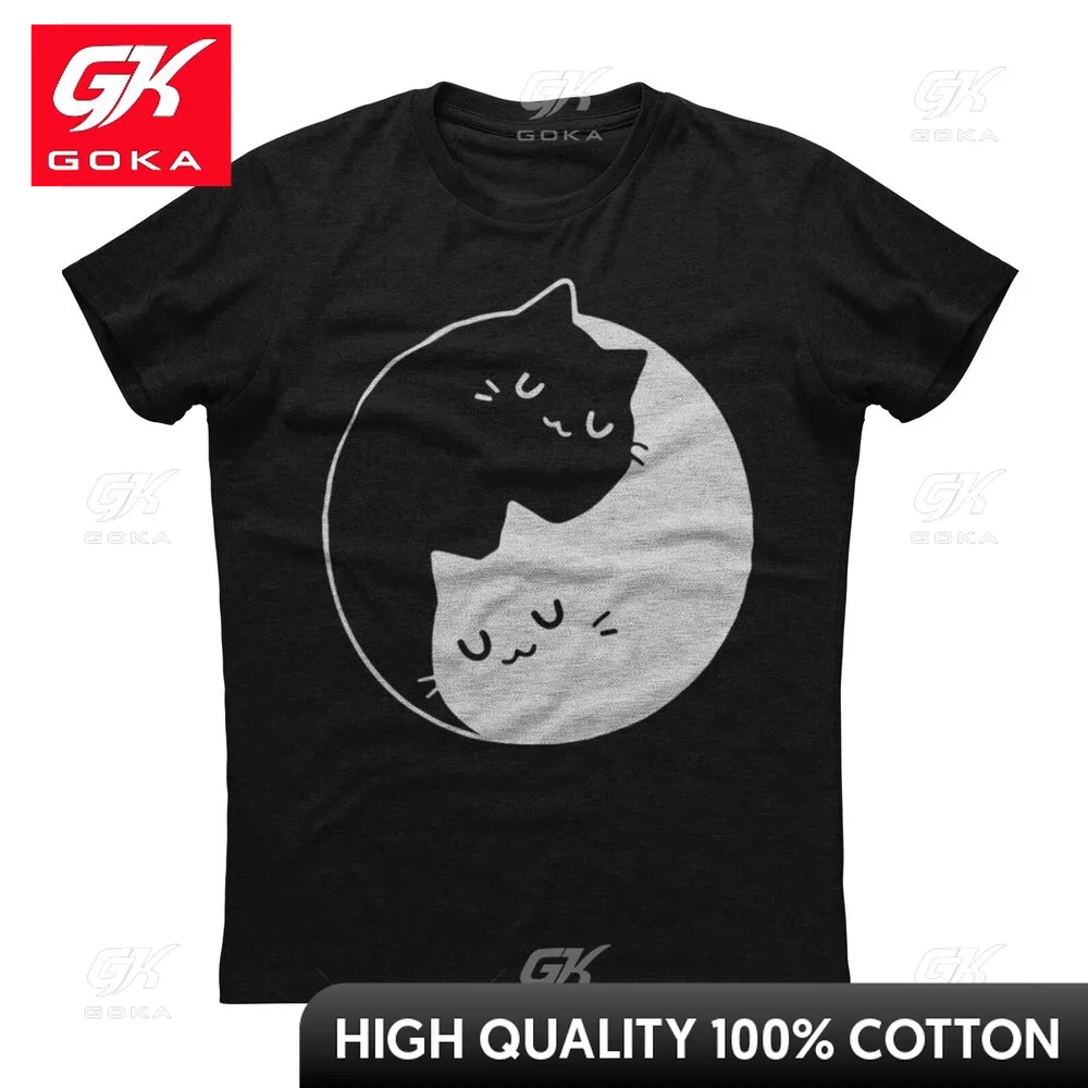 Cute Cat  Graphic T Shirts Mens Clothing New in Tops & Tees Cotton Women Printed T-shirt Y2K Clothes Cute Funny Tshirt