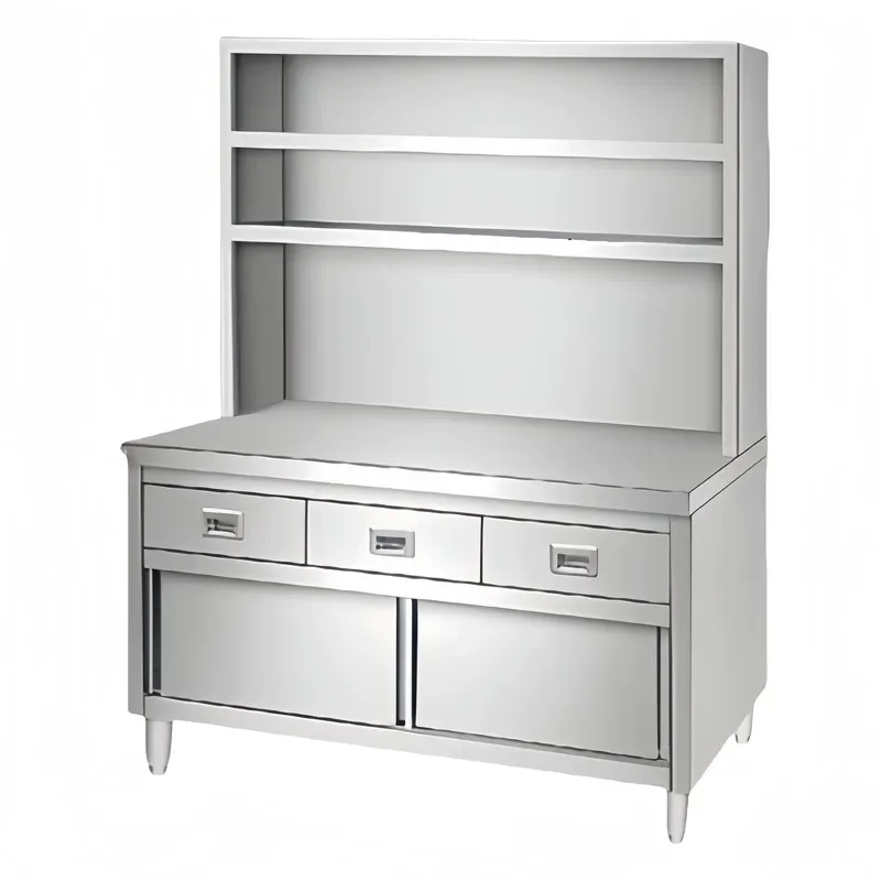 Easy to Clean Surfaces High-precision Seamless Welding 201 304 Stainless Steel Material Floor Work Cabinet With Multi Shelves