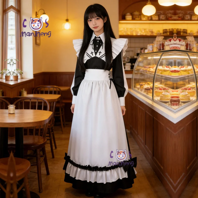 

Yuki Cosplay Costume Anime laying Death Game to Put Food on the Table Women maid uniform Halloween party new sweet Lolita dress