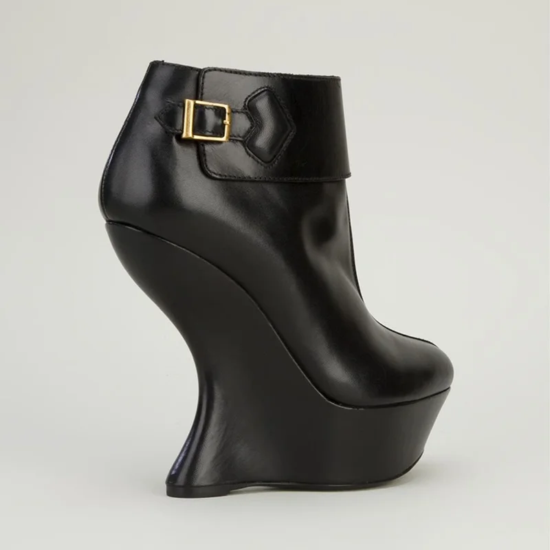 Fretwork Heels Stiefel mit Schnallenriemen, sexy, spitzer Zehenbereich, Reißverschluss, einfarbig, Größe 35–48, maßgeschneidert, Neuankömmling, moderne Stiefel für Herbst/Winter