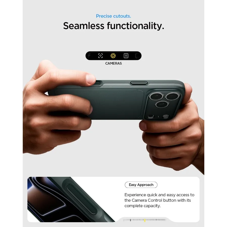 جراب iPhone 17 Pro Max ذو مقاس رفيع مع تحكم في الكاميرا مغطى بـ TPU وتوافق MagSafe - لون أخضر داكن #6