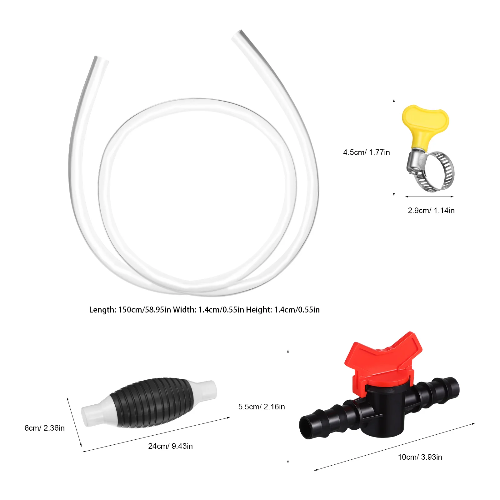Ręczna pompa syfonowa do transferu paliwa, wody i oleju, wykonana z tworzywa sztucznego i stali nierdzewnej, wytrzymała.