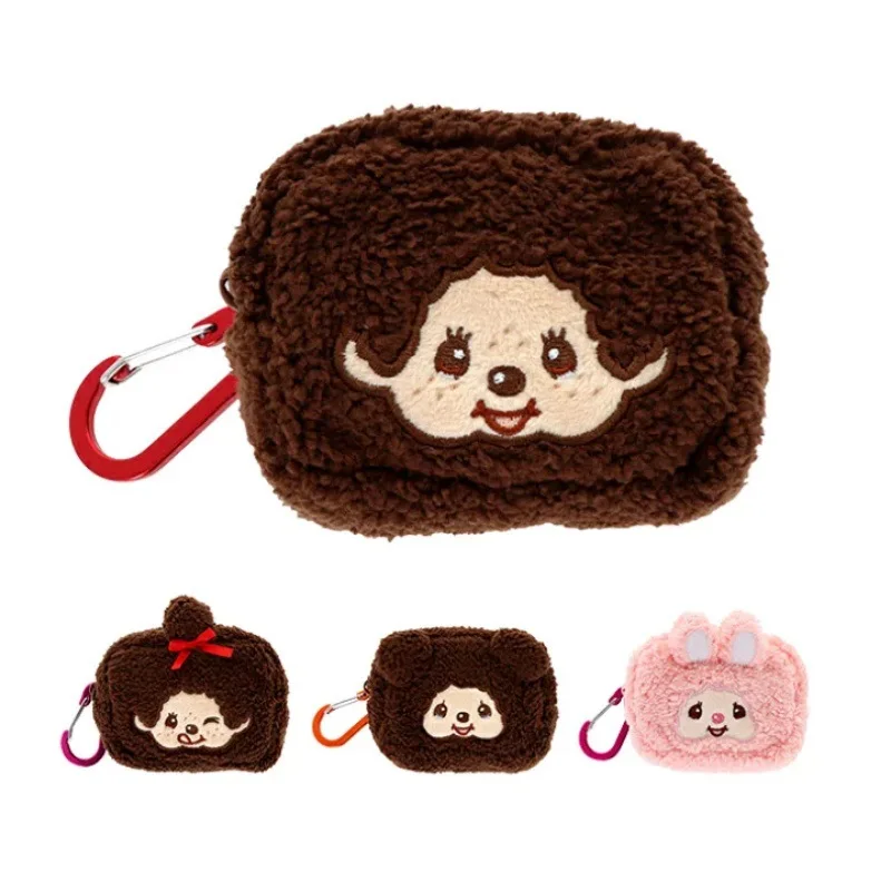 

Monchhichi Cartoon Peripheral Cute Zipper Bag Small Item Storage Bag Coin Purse Girl's Birthday Gift