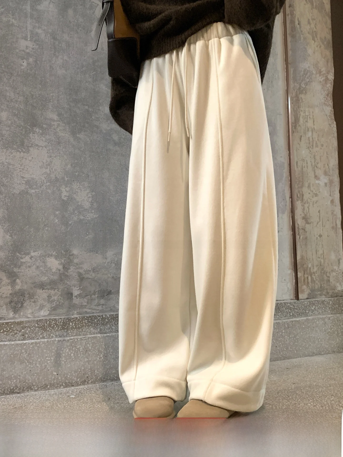 

Женские теплые брюки GV Big Brother Fce с флисовой подкладкой, свободного прямого кроя, на осень-зиму, с эффектом «второй кожи», повседневные, с эластичным поясом