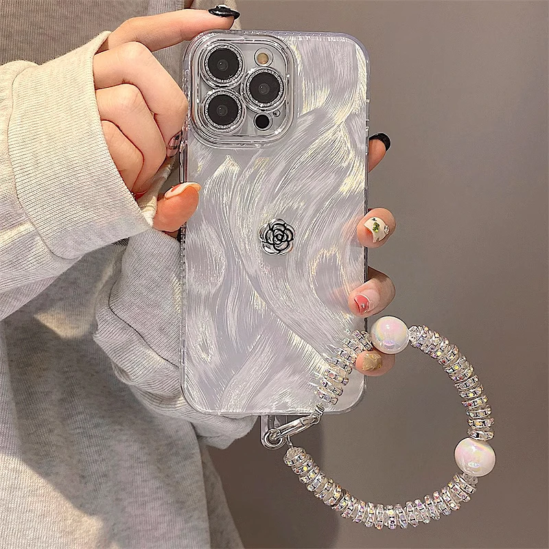 Lujosa funda de teléfono con patrón en relieve de cuero para iPhone, 15, 14, 13, 12 Pro Max, tendencia de moda, letra dorada caliente, cubierta de Color sólido