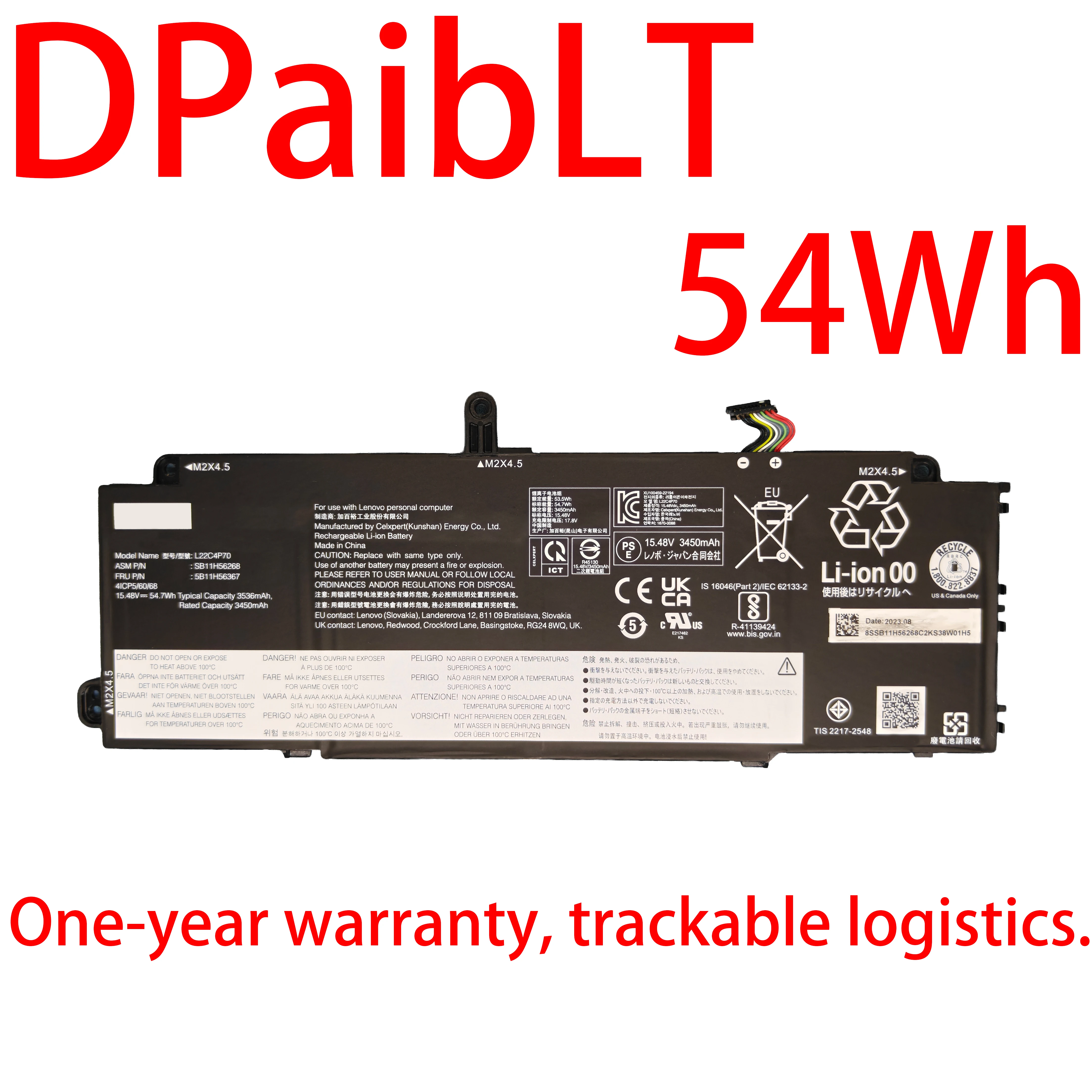 

DPaibLT NEW 54Wh 15.48V L22C4P70 L22B4P70 L22D4P70 L22L4P70 L22M4P70 LAPTOP BATTERY For Lenovo ThinkPad X13 Yoga G4