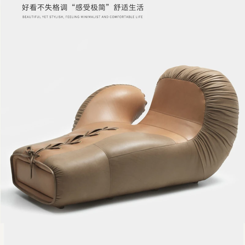 

Italian-Style Light Luxury Special-Shaped Gym Boxing Glove Sofa Recliner Frp Creative Leather Single Leisure Chair