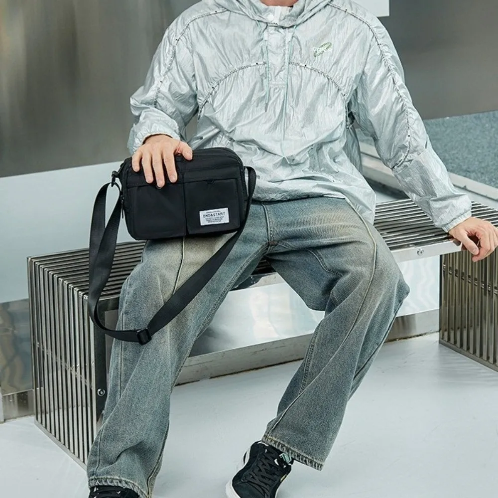 Satchel Japanese Style Men Crossbody Bag Casual Zip Closure Male Shoulder Pouch Trendy Simple Design School Sling bag Travel