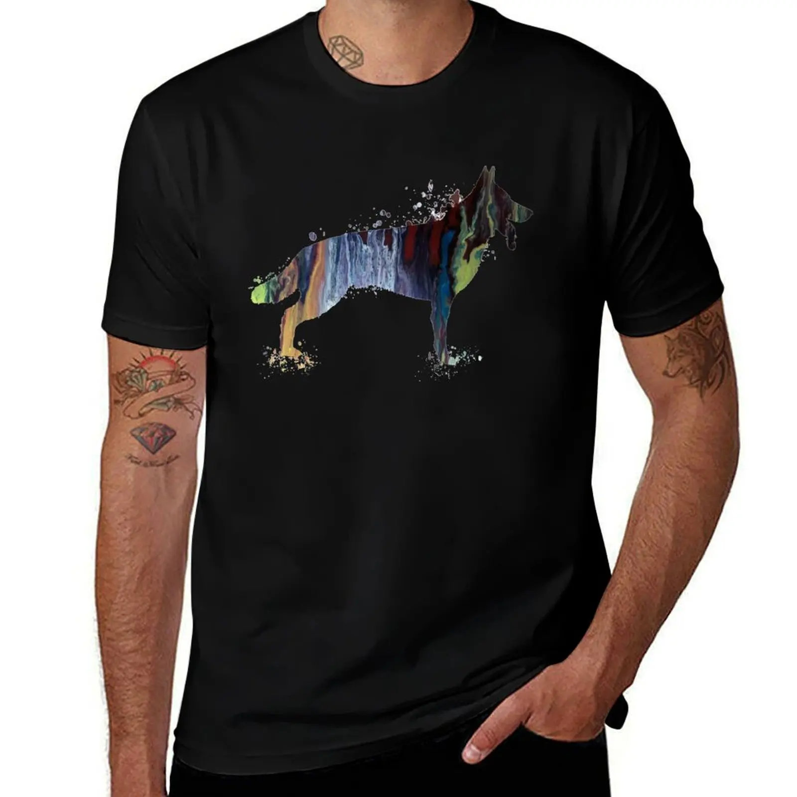 Watercolor german shepherd T-Shirt t shirts with prints T-Shirt