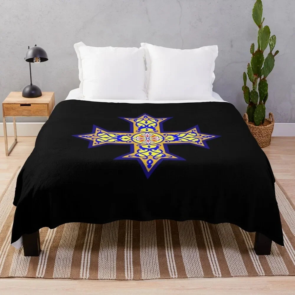 

Coptic Orthodox Cross Throw Blanket sofa bed Beach Quilt blankets and throws Blankets