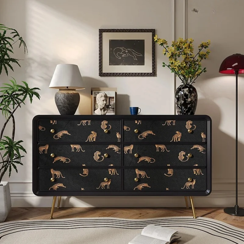 

French Style Antique Solid Wood Painted Bedroom Chest of Drawer Affordable Luxury Style Living Room Wall Art Curio Cabinet