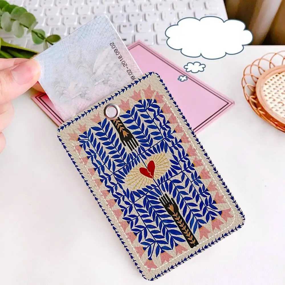 Ancient Egypt Tiger Leopard PU Soft Leather Rectangular Key Card Holder Induction Elevator Protection Cover Youth Faion Accory