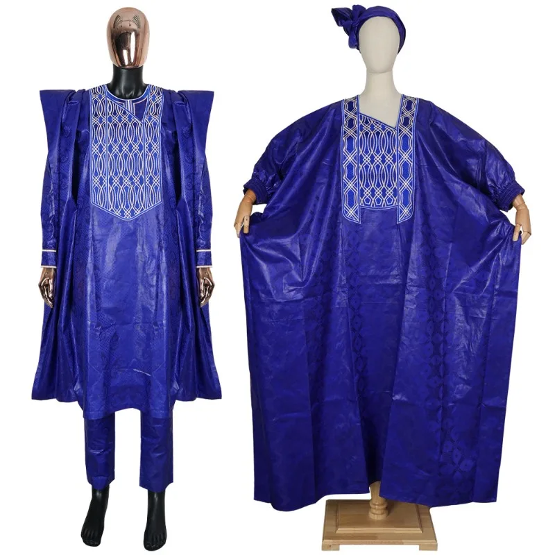 African Muslim Dress Bazin Riche Embroidery Design Long Dresses for  Couples Women Men Caftan Marocain Evening Party Robe Outfit