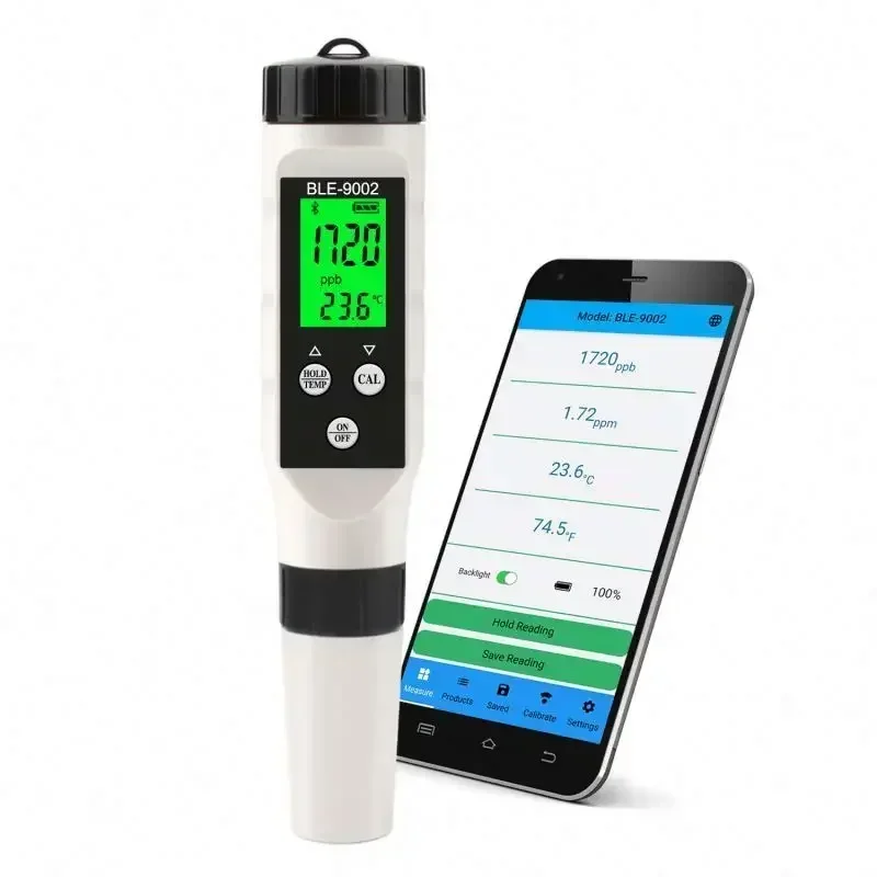 BLE-9002 Smart Blue Tooth 0~2990ppb Digital Hydrogen Ion Concentration 2 in 1 H2 TEMP Tester Meter by Mobile App