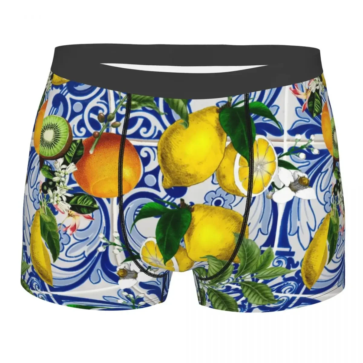 Humor Boxer Mediterranean Lemon Shorts Panties Briefs Men's Underwear Nordic Fresh Yellow Soft Underpants for Male Plus Size