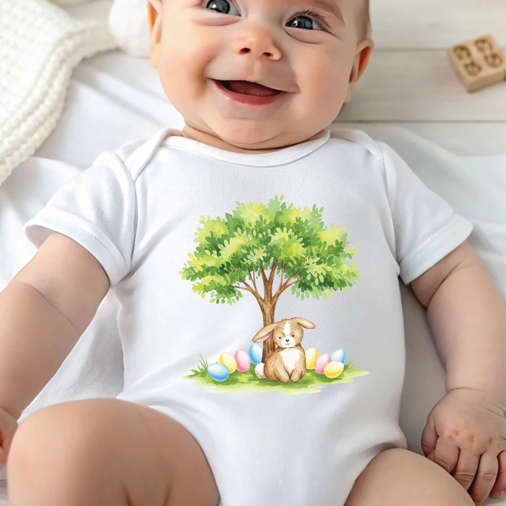 

Комбинезон из 100% хлопка для малышей на первое Пасхальное празднование с принтом овечки и яйца, удобная одежда для новорожденных от 0 до 12 месяцев