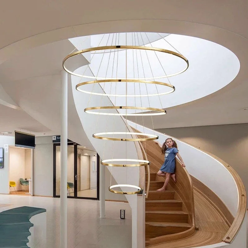 Modern home decor led lights pendant light lamps forstaircase Chandeliers for living room hanging light indoor lighting