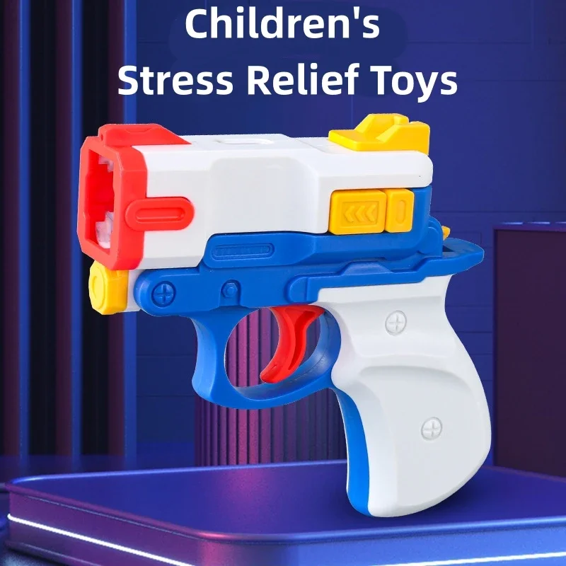 Mini Rubber Bands Gun Soft Bullet Toys Game Gun for Boy Pistol Model Children's Decompression Toys Gun