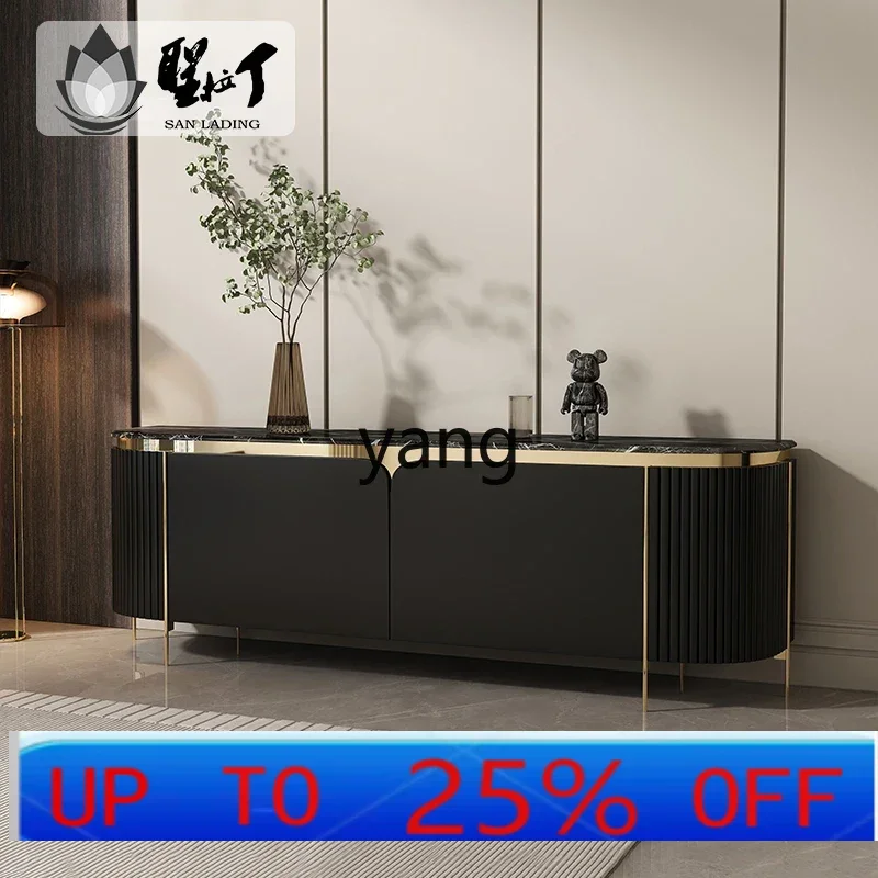 

LMM Modern Light Luxury Coffee Table TV Cabinet Combination Living Room Marble Floor Cabinet Bedroom Storage Side Cabinet