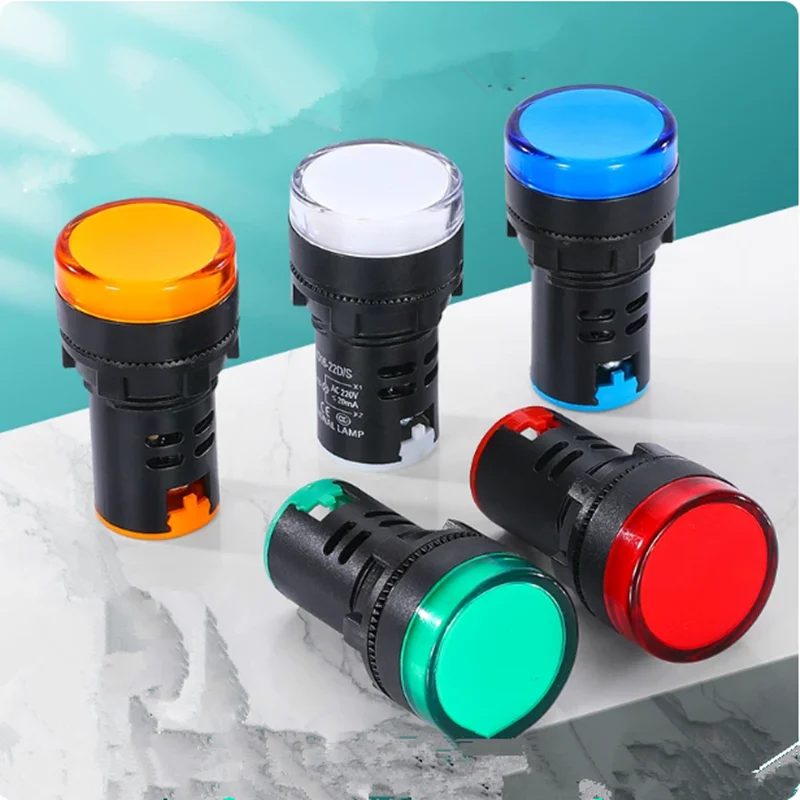 10pcs/lot 22mm AC/DC 48V Panel Indicate Led Signal Light Brightness Warterproof Indicator Indicating Lights Hole Size AD16-22D/S