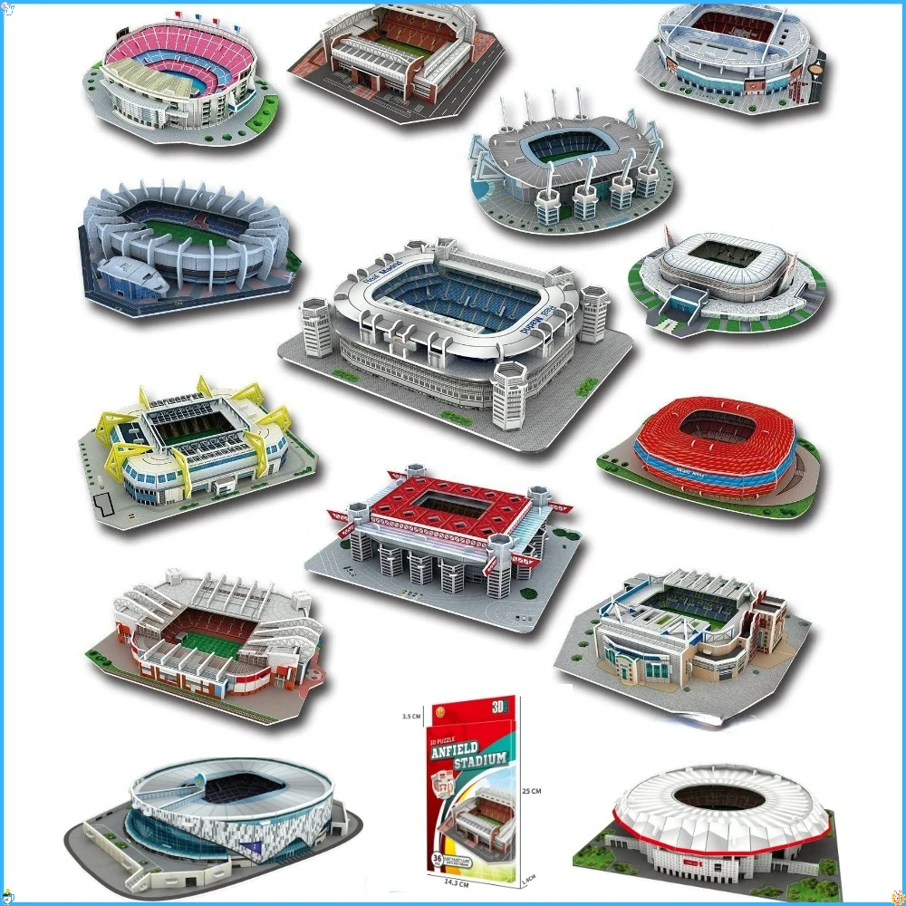 

3D Football Stadium Puzzle Model - DIY Architectural Building Kits for Sports Fans, Home Decor & Gift for Soccer Enthusiasts