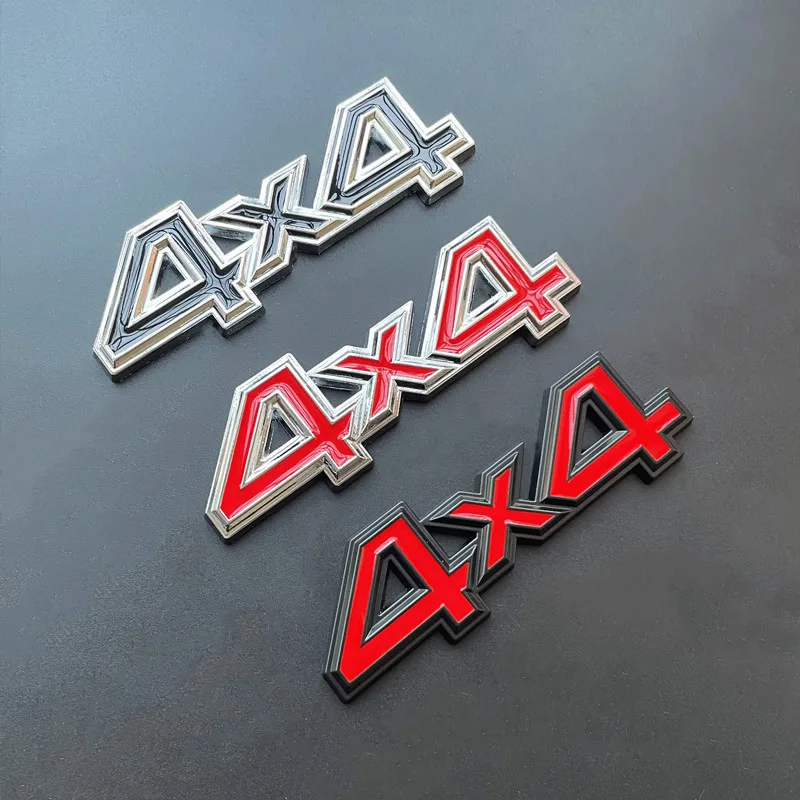 3D Chrome Red Metal Letters For Car Trunk RC Jeep 4X4 Sticker CJ7 XJ Off Road Compas Grand Cherokee 4X4 Emblem Badge Accessories - view 3