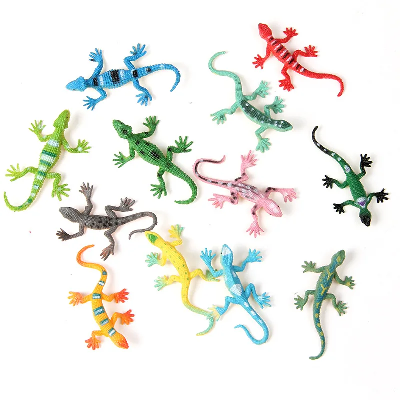 12PCS Assorted Colorful Fake Lizards Action Figure for Reptile Party Simulation PVC Toy Lizards model toys For Kids Collection