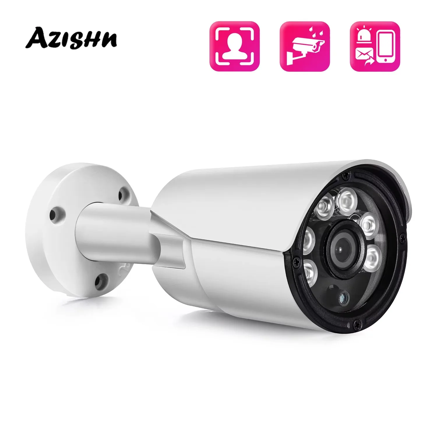 AZISHN 8MP 5MP 4K IP Camera Face Detection CCTV Security Cameras Outdoor Audio Email Alerts Video Surveillance For NVR System