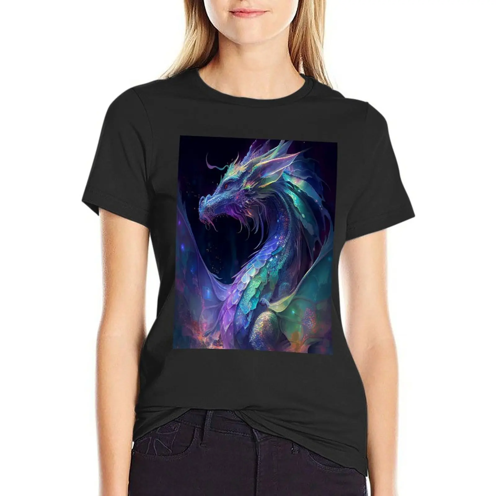 

Celestial Dragon T-Shirt plus sizes korean fashion blanks animal prinfor black t-shirts for Women