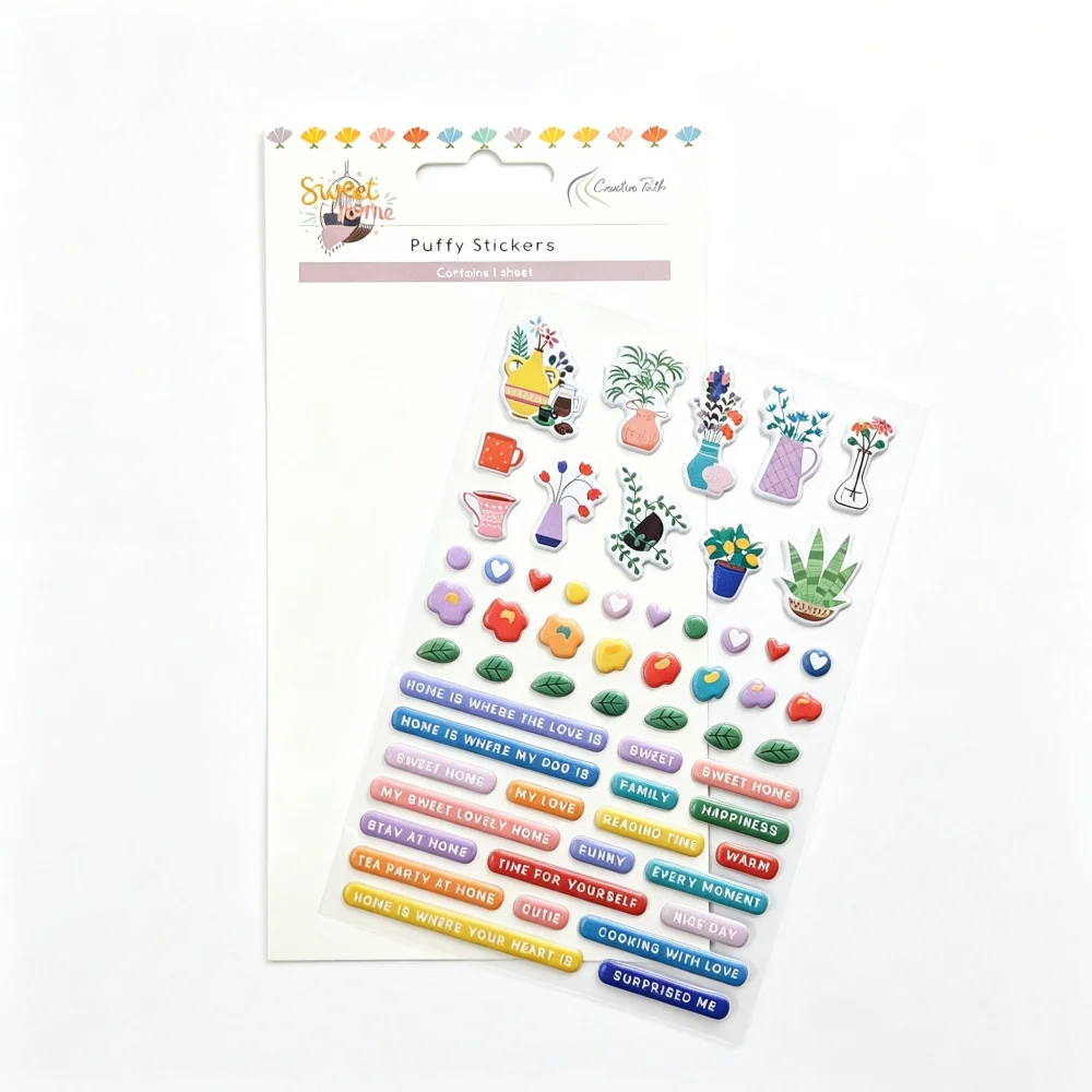 Creative Path Puffy Mini Scrapbooking Journaling Sticker Wiederverwendbare Kleine Vase Stern Herz Motivierende Sätze Deko-Sticker – Detail 22