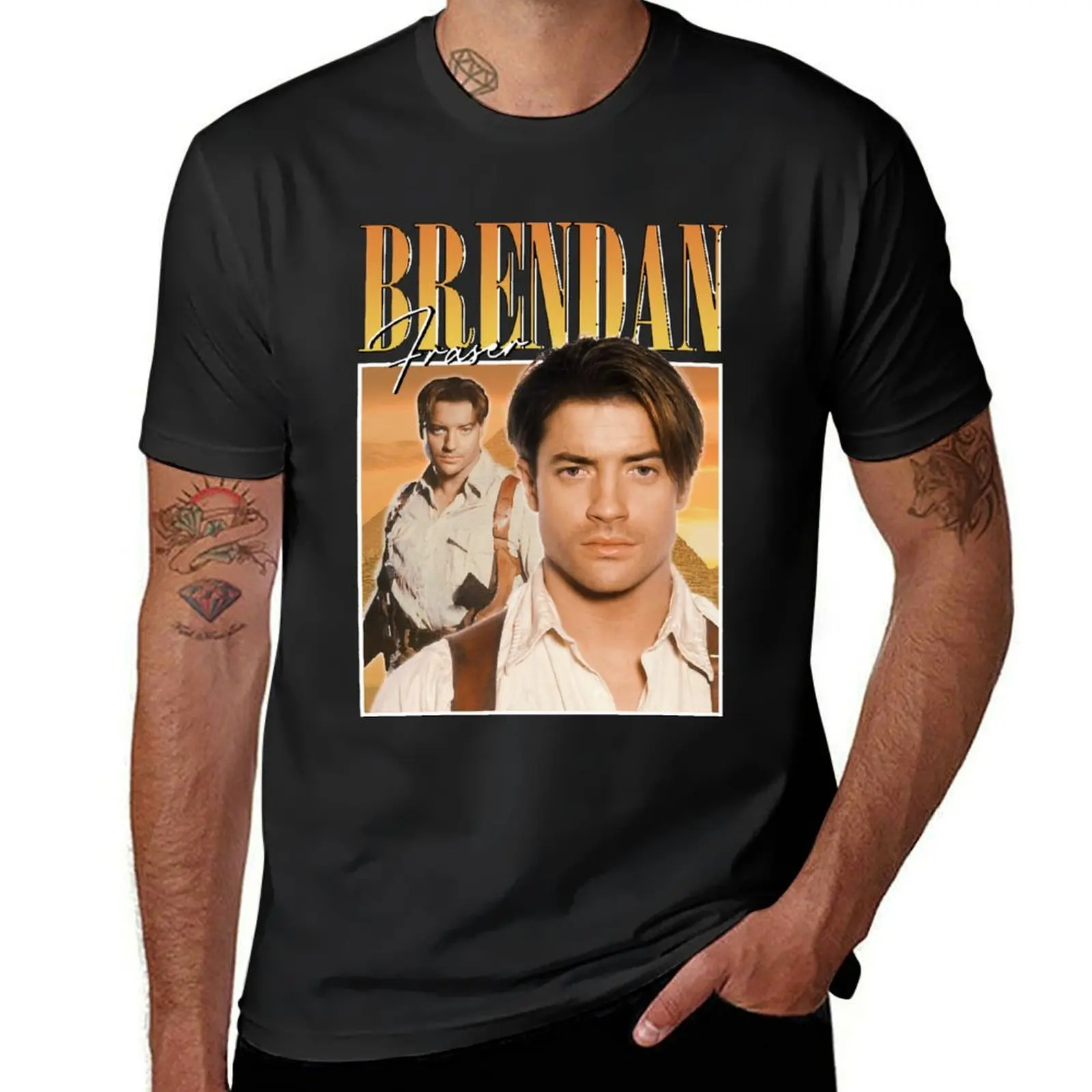 Brendan Fraser 90s style T-Shirt street wear hippie clothes outfits for men