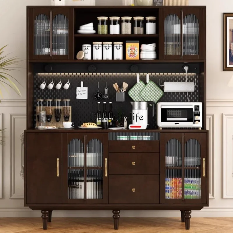 

1French Retro Solid Wood Sideboard American Style High Cabinet Wall-Mounted Storage Entryway Cabinet