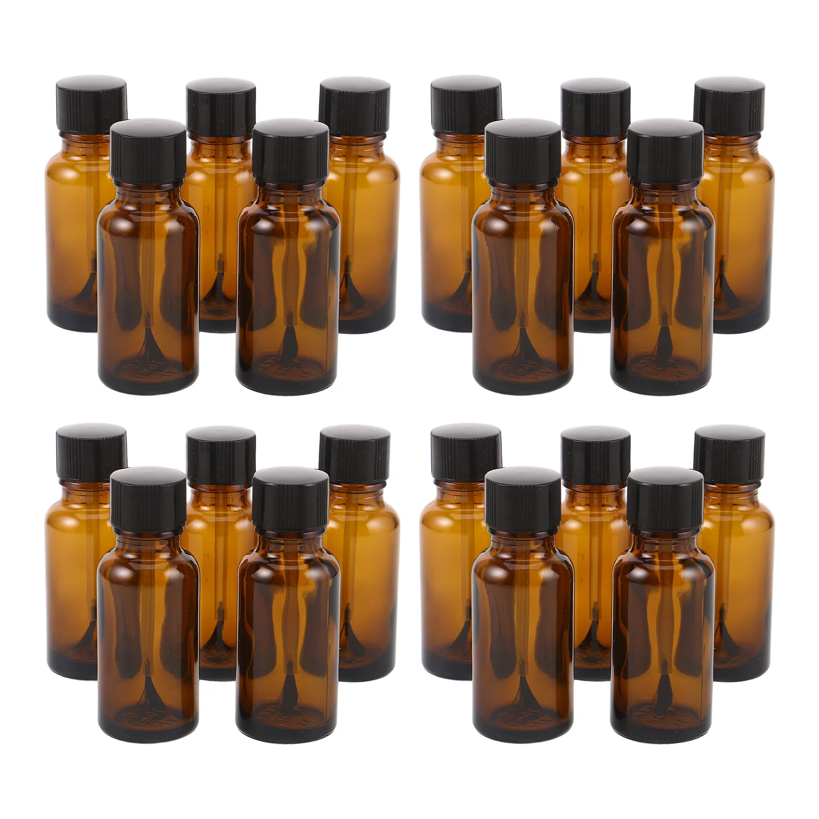 Bouteilles de vernis à ongles rechargeables en verre marron, joint sécurisé pour le stockage des liquides, conteneurs de beauté, huile essentielle, DIY, 20 pièces