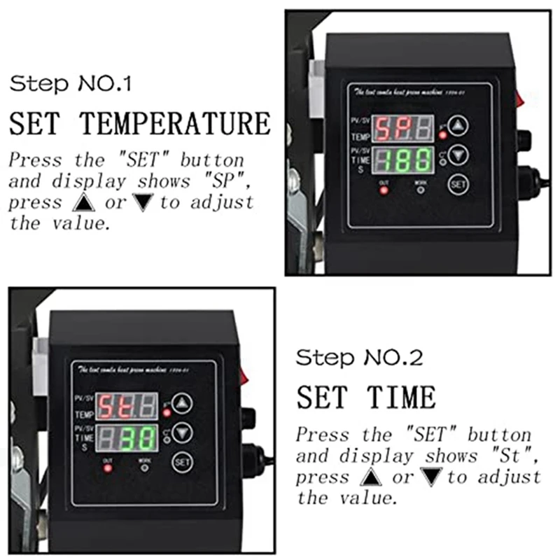 2X Heat Press Control Box Replacement Digital Panel Accessory Machine 1400W Temperature Controller 110V US Plug