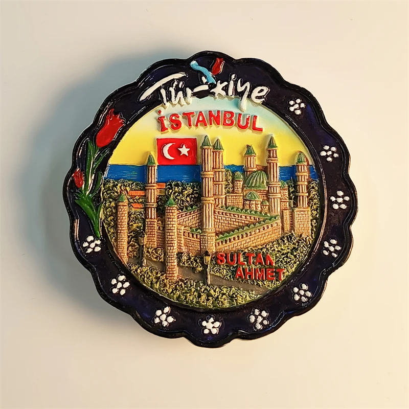 Turkey，Isatambur，scenery，Garden Plate，3D Stereoscopic，Tourism souvenirs，Resin painting，Decoration home，Refrigerator magnets