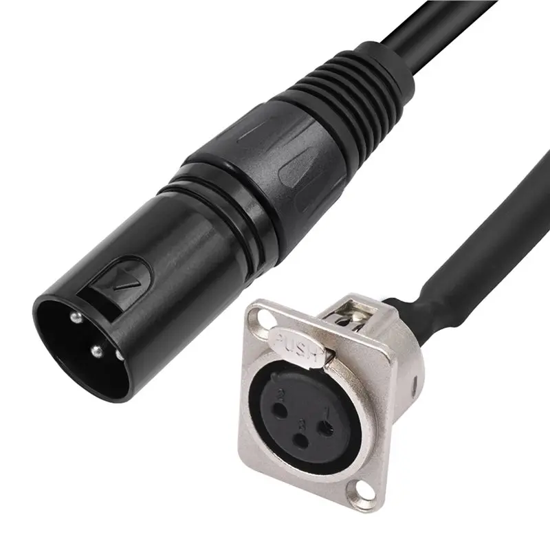 PHILE-6 Pack XLR Pass Through Cable,Stage Box 3 Pin D-Type XLR Male To Female For Patch Panel, Floor Box For Audio