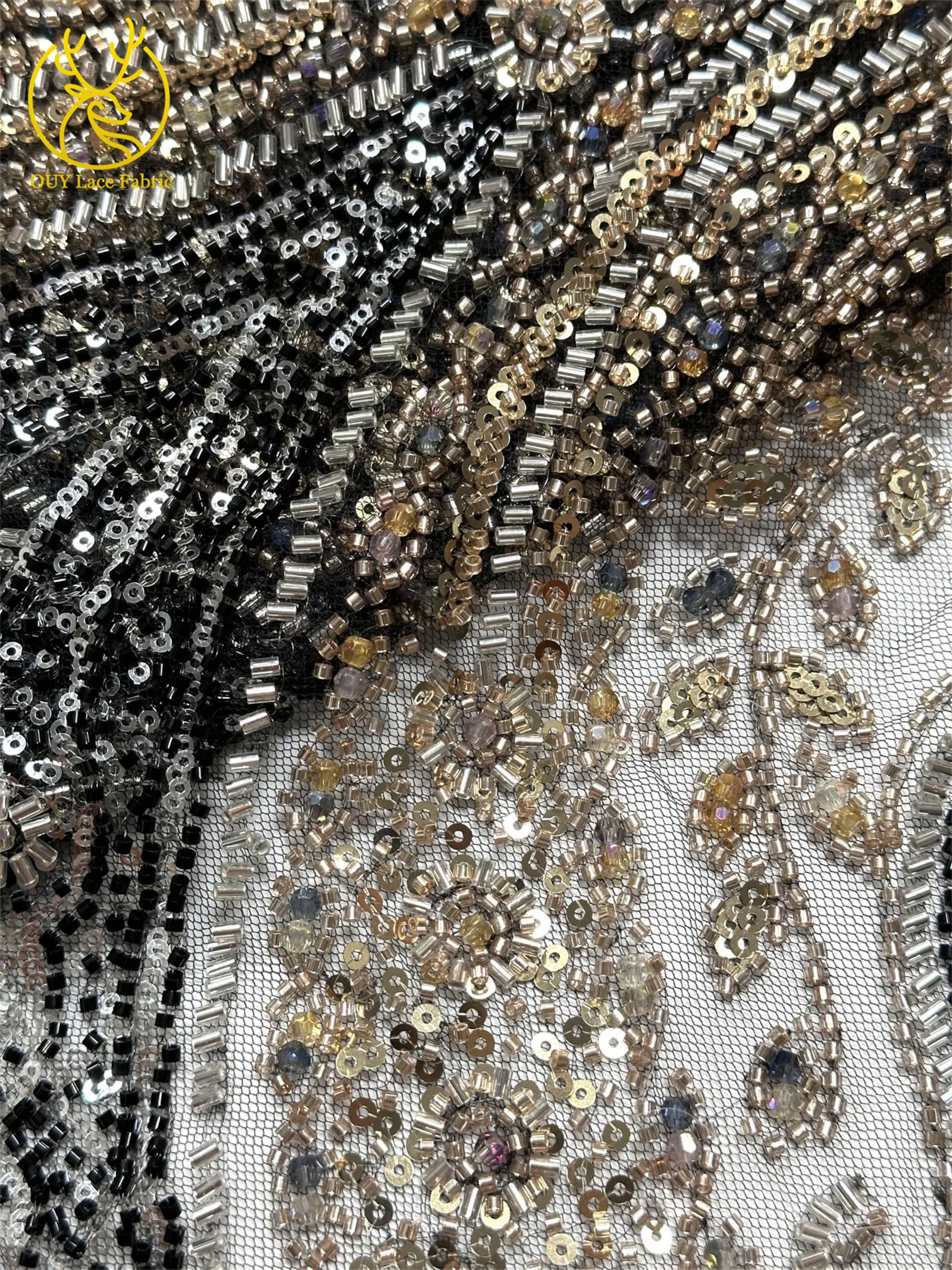 Damen Party- und Hochzeitskleider Afrikanischer Bräutigam Perlenverzierter Spitzenstoff 2026 Hochwertige Französische Nigerianische Pailletten Tüllspitze Stoffe – Detail 24