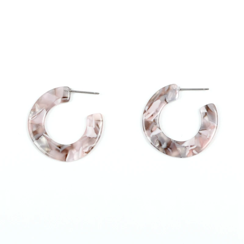 6pcs Acetate Acrylic Tortoise Shell,C shape Stainless Steel Earring Studs,Leopard Prin,Boho,Ohrringe finding,29mm