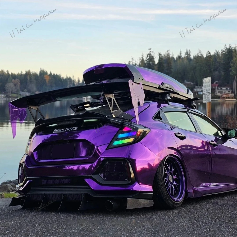 أضواء خلفية LED لهوندا سيفيك هاتشباك نوع R 2016-2022 FK7 FK8 10th Gen RGB المصابيح الخلفية المصابيح الخلفية سيارة الذيل ضوء الجمعيات #5