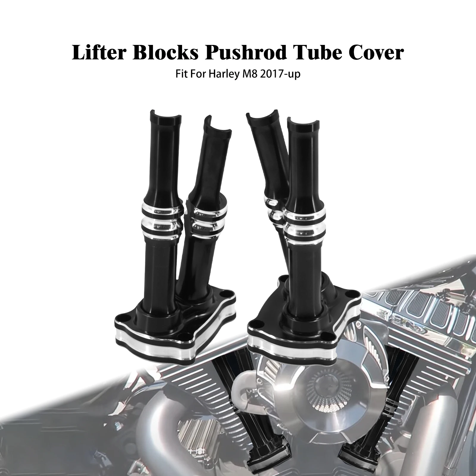 Motorcycle Engine Lifter Blocks Pushrod Tube Cover For Harley M8 2017-Up Touring Electra Street Glide Sofatil Breakout 2017-2024