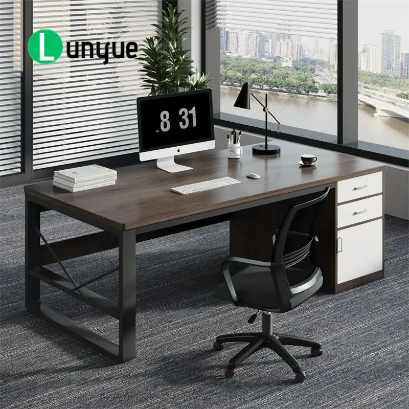 Office Desk with Chair and Drawer Modern Computer Workstation for Home Staff Boss Furniture Space Saving Storage Solution