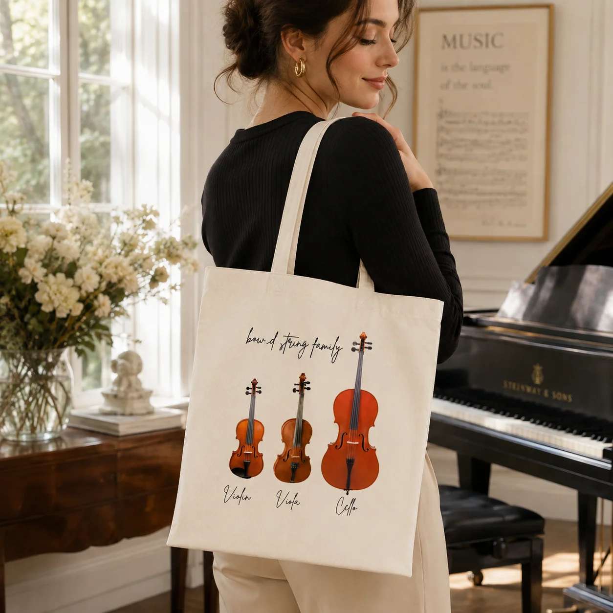 Musical Instrument Shop - Muziek-totebag voor de muzikale familie, cadeau