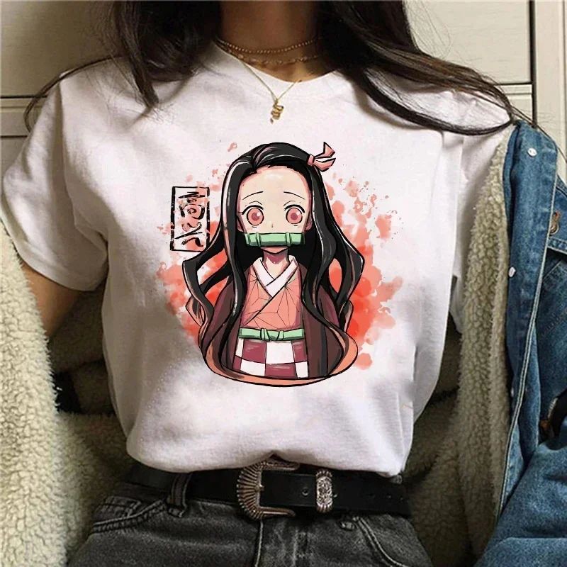 

Anime Demon Slayer T Shirt Women Kimetsu No Yaiba Nezuko Tshirt Female Tanjirou Kamado Graphic Tee Shirt Manga T-shirt