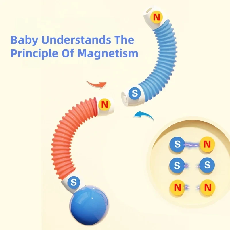 مجموعة البناء المغناطيسي للأطفال قبضة ناعمة متعددة الاستخدامات وقابلة للتطوير كتل قضيب مغناطيسي التعليم المبكر لغز لعبة حسية للجذعية