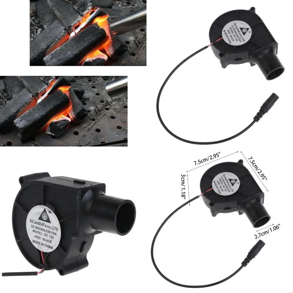 

5V 2A Usb Plug Round Head Blower High Air Volume Speed Control Outdoor Barbecue