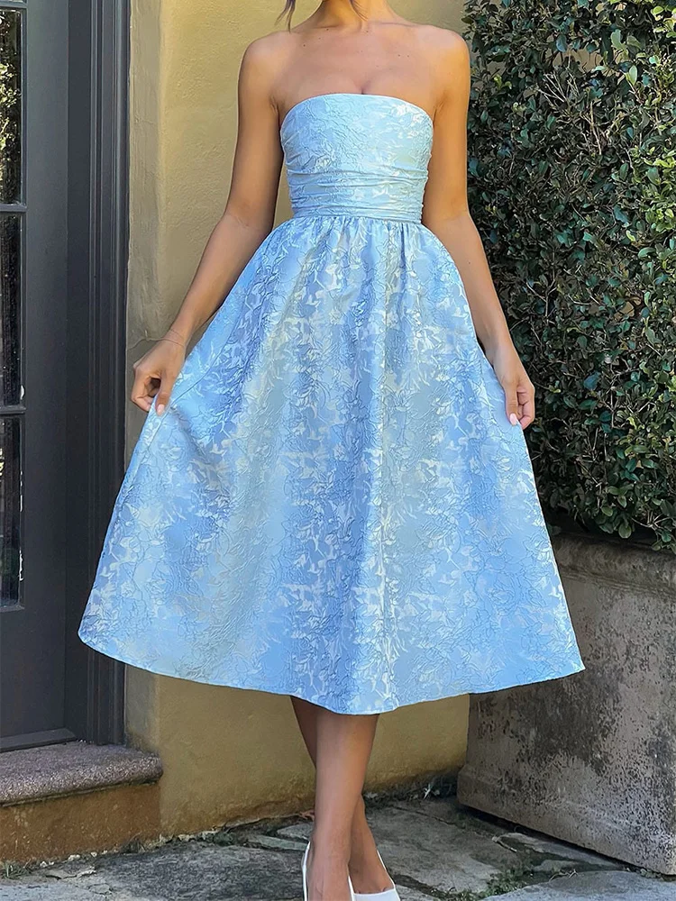 Elegante backless a-lijn satijnen lange jurk witte jacquard taille wrap mini-jurken vrouwen off-shoulder sexy feestavond vestidos